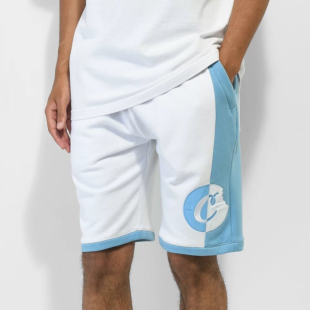 NWT Cookies Men's All City Fleece Sweat Shorts White Blue 4XL